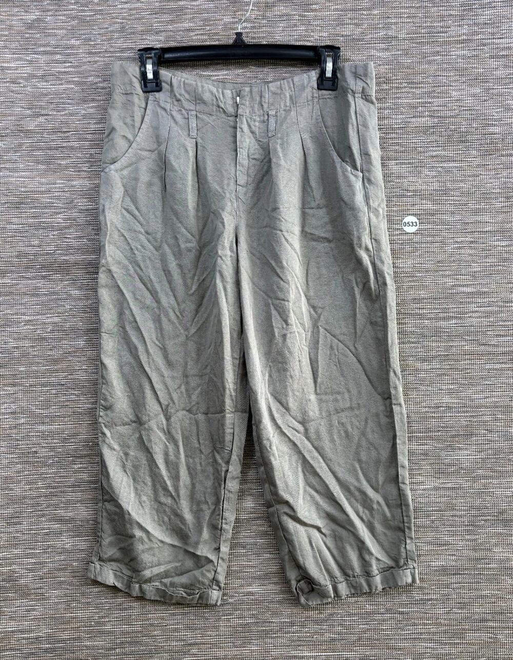 Walter Baker 100% Lyocell Wide Leg Cropped Pants Womens Size S Khaki Green Comfy